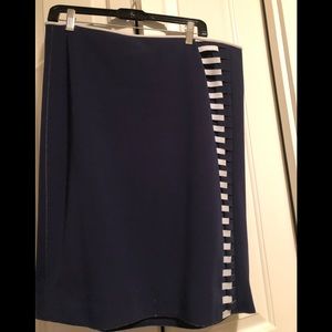 Navy blue knee length skirt